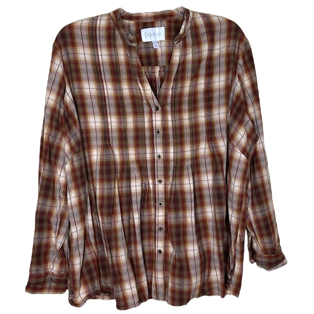Relativity Plaid Button Down Shirt